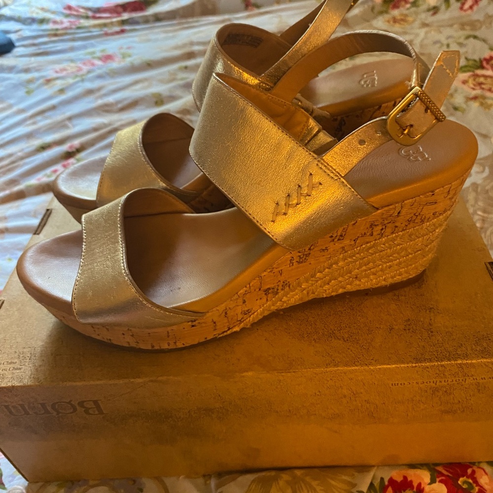 Gold Wedge Sandals